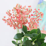 21Pcs Artificial Lily Of The Valley Pink Flowers Bell Orchid Flower Wedding Bouquet For Home Office Garden Wedding Party Decor