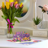 Mother’S Day 3D Pop Up Card, Happy Mother’S Day Card With Floral Garden Flowers Tulips Roses Daisy Bird, Elegant Greeting Card For Mom Stepmother Wife Grandma Sister Aunt Includes Envelope Blank Note Card
