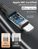 2 Pack 3FT USB C to Lightning Cable MFi Certified Fast Charging Nylon Braided Cord