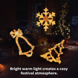 Christmas Decorations Lights, 3 Pack Christmas Led Window Lights With Suction Cup, Battery Operated Hanging Window Strin