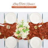 10 Pack Terracotta Cheesecloth Table Runner 10Ft Boho Romantic Gauze Table Runner 20 X 120 Inch Rustic Sheer Runner For Wedding Party Bridal Shower Thanksgiving Christmas Decoration