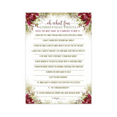 Rustic Floral Christmas Trivia Game Fun Party Activity With Holiday Movie And Song Questions For Adults, Office, Group, Thanksgiving, 25 Pack, 5X7 Cards, Version 2