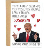 Funny Trump Anniversary Card For Wife, Trump Talking Birthday Card From Husband, Donald Trump Valentine'S Day Card For Wife, Mother'S Day Card, You Are A Great Wife Card