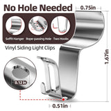 12 Pack Vinyl Siding Hooks For Lights, No Hole Heavy Duty Siding Clips For Hanging Wreaths, String Lights, Porch Sign, Christmas Decor And Plant Hooks