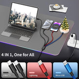 2 Pack 4 in 1 Dual USB C Multi Charging Cable 5FT Universal Charger Cord for iPhone 17 Android iPad