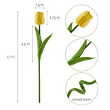 Mikasa Artificial Tulip Bouquet, Realistic Artificial Flowers, 20 Piece 13 Inch, Yellow