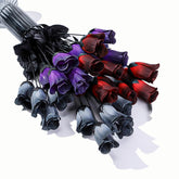 Red Black Artificial Roses Purple Silk Flowers 9 Bundles 45 Head Roses For Halloween Home Vase Wedding Patry Decoration Indoor Outdoors