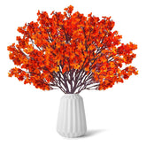 12Pcs Fake Fall Flowers Orange Baby Breath Artificial Flowers Real Touch Silk Floral Arrangement Thanksgiving Autumn Table Centerpieces Home Kitchen Decor