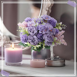 8 Pcs Artificial Flowers Bouquet Fake Silk Flowers Faux Bouquet Hydrangea Bouquets For Valentine'S Day Wedding Birthday Party Table Centerpieces Home Office Decoration(Purple,Peony)