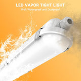 6 Pack 4FT Vapor Tight LED Lights 60W 7800LM 5000K IP65 Waterproof Dimmable Fixtures
