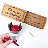 Will You Be My Valentine Card, Handmade Cute Love Card Matchbox With Mini Rose, Surprise Gift, Anniversary Or Valentines Day Gift For Her, Him, Wife, Husband, Girlfriend, Boyfriend, Couples