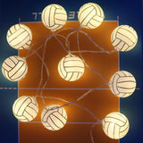 Volleyball Decorations String Lights, Timer Battery Operated 5.5Ft 10Led Room Decor,Volleyball Ornaments For Christmas T