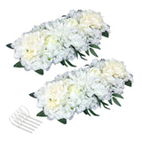Artificlal Flowers Wedding Arch Flowers For Decoration,2Pcs/Pack 21.6"*11.8"*4.8" Artifical Flower Centerpleces For Tables,Fake Flower Panels For Home Decoration