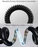 2 Pack Coiled USB to Lightning Cable Retractable iPhone Charger Cord MFi Certified