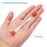 10Mm Double Heads Flower Stamen, 100 Pcs Artificial Flower Stamen Pistil Matt Pearl Floral Stamen For Diy Christmas Card Wedding Decoration, Red