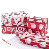 Christmas Wrapping Paper Rolls - Mini Roll - 17 Inches X 10 Feet Per Roll, Total Of 3 Rolls - Red And White