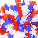 Red White And Blue Flower Leis, Memorial Day Decorations, 4Th Of July Memorial Day Patriotic Decorations, Hawaiian Luau Flower Necklace Party Favors, Pack Of 12