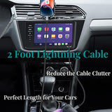 2 Pack 2FT MFi Certified USB to Lightning Cable Braided Fast Charging Cord for iPhone iPad