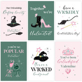 24 Pack Witchy Valentine'S Day Cards For Girls Boys, 6 Designs Wicked Valentines Cards With Envelopes, Magical Galentine'S Day Gift For Best Friends, 4X6In