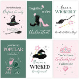 24 Pack Witchy Valentine'S Day Cards For Girls Boys, 6 Designs Wicked Valentines Cards With Envelopes, Magical Galentine'S Day Gift For Best Friends, 4X6In