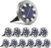 12 Pack 4.6 Inch Solar Garden Lights Waterproof White Landscape Pathway Lights