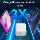 3 Pack 20W USB C Fast Charger with 10FT Cable for iPhone 17 16 15 14 PD Charging
