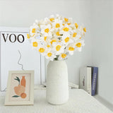 12 Stems Daffodils Artificial Flowers 2 Bunches Real Touch Fake Narcissus Flower 9In Silk Spring Fake Flowers Wedding Floral Decor Bouquet For Home Party Wedding Office Anniversary Decor,White