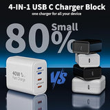 3 Pack 40W 4 Port USB C Fast Wall Charger with 6FT USB C Cables for iPhone 17 16 15 iPad