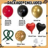 Cheetah Print Balloons Red Black Gold Cherry Balloon Arch Kit Leopard Heart Valentines Day Balloons Garland For Cheetah Birthday Leopard Print Party Bachelorette Valentines Galentines Day Decorations