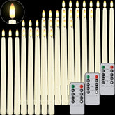 32 Pcs Flameless Taper Candles With Remote Timer, 11 Inches Flickering Taper Candles Battery Operated, Ivory Plastic Long Led Candlesticks For Wedding Christmas Home Party Decor