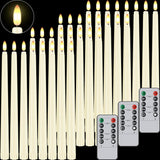 32 Pcs Flameless Taper Candles With Remote Timer, 11 Inches Flickering Taper Candles Battery Operated, Ivory Plastic Long Led Candlesticks For Wedding Christmas Home Party Decor