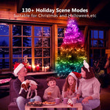 Led Christmas Lights 65.6Ft, Smart Iic Rgb Fairy Lights 200 Leds, Ip65 Waterproof, App Supports Music Sync, Christmas De