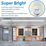 4 Pack 4FT LED Shop Lights 50W 7000LM 6500K V Shape Linkable Fixtures for Garage Workshop Warehouse