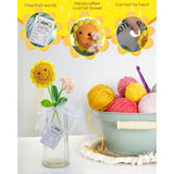 Handmade Crochet Flowers For Mom With Heartfelt Cards Handmade Knitted Flower Bouquet Mother’S Day Gift