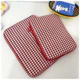 Gingham Puffy Laptop Sleeve 11-13 Inch Y2K Coquette Carrying Laptop Bag Fairycore Cover Pouch Sleeve Computer Liner Bag (13-14 Inch,Red)