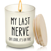 Funny Birthday Gifts For Women, Valentines Day Gifts For Her, Mom Wife Birthday Gift Ideas, Gag Gift For Women Who Have Everything, My Last Nerve Candle For Mom Sisters Best Friends Coworkers Teachers