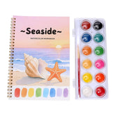 Watercolor Workbooks, Coloring Book Beginner Painting Kit, Arts Crafts Supplies Gift For Watercolor Enthusiasts, 12 Colors Paint Set With Brush