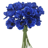 10 Stems Artificial Poppies Flowers, Real Touch Fake Latex Flower For Bridal Wedding Bouquet Home Kitchen Desktop Party Decor (Royal Blue)