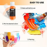 18 Colors Stained Glass Paint Set, 1Oz / 30Ml Waterproof Acrylic Enamel & Ceramic Glass Painting Kit For Arts On Transparent Wine Glasses Jars Windows With 6 Brushes & 1 Palette, Opaque Finish