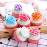 6 Pcs Realistic Artificial Rose Cupcake Model Fake Cake Model Photography Props Decoration