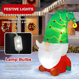 5 Ft Christmas Inflatable Outdoor Decorations, Inflatables Christmas Gnome Yard Decor With Christmas Tree Hat, Built-In
