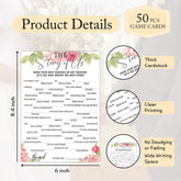 Floral Wedding Bridal Shower Games, Wedding Bride Activity Card, Our Love Story Game, Love Story For Weddings Bridal Shower Engagement, Floral Wed Decor, Bachelorette Party Games, Flower 50 Game Cards