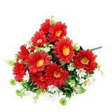Artificial Cemetery Flowers For Grave, 24 Branches Daisy Fake Silk Flowers Bouquet For Funeral Gravesite Memorial Day Outdoor Decorations