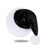 Santa Hat, Santa Hat For Kids, Unisex Velvet Comfort Black Christmas Hats Extra Thicken Classic Plush For Christmas New Year Festive Holiday Party Supplies