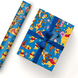 Pack Of 5 Gift Wrapping Paper 20" X 30" Kraft Paper Wrapping Paper Sheets Pack For Kids Birthday, Party Storage Festive Decoration (Blue Friends)