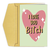 Funny Galentine'S Day Card, I Love You Bitch Card, Friend Birthday Card, Love Card For Bestie, Friendship Card For Lady Girl, Valentines Card For Best Friend