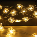 Snowflake Led String Lights 10Ft 30 Leds Christmas Decorations Party Fairy Lights Battery Operated Copper Wire Night Lig