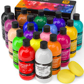 18 Colors Large Washable Paint Set For Kid (8.4Oz,250 Ml), Acrylic Bulk Paint Supplies Non Toxic Children Tempera Paint For Art, Craft Diy, Poster & Finger Paint, School, Home,Classroom, Party