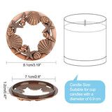 Candle Toppers - Scented Jar Lids, Shades, Sleeves With Shell Starfish Pattern - Accessories For Women, Help Melt Evenly - Gold