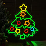 Christmas Tree Neon Signs?Dimmable Christmas Led Light Sign Xmas Star Neon Light For Holiday Party Home Bar Festival Wall Decor